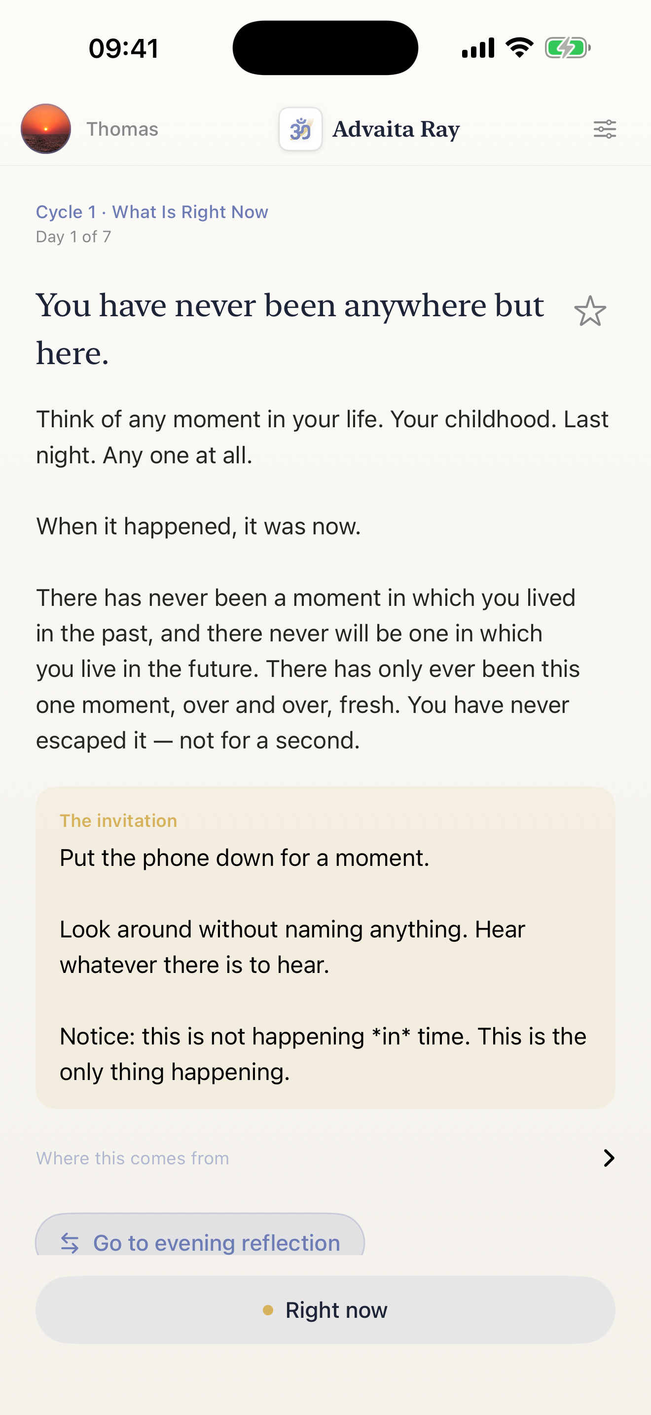 Advaita Ray morning reflection